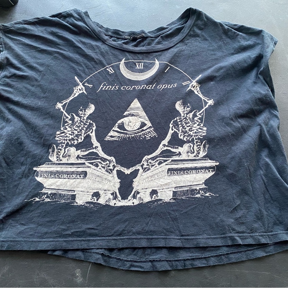 Skeletons, Moon, All Seeing Eye Latin Graphic Tee